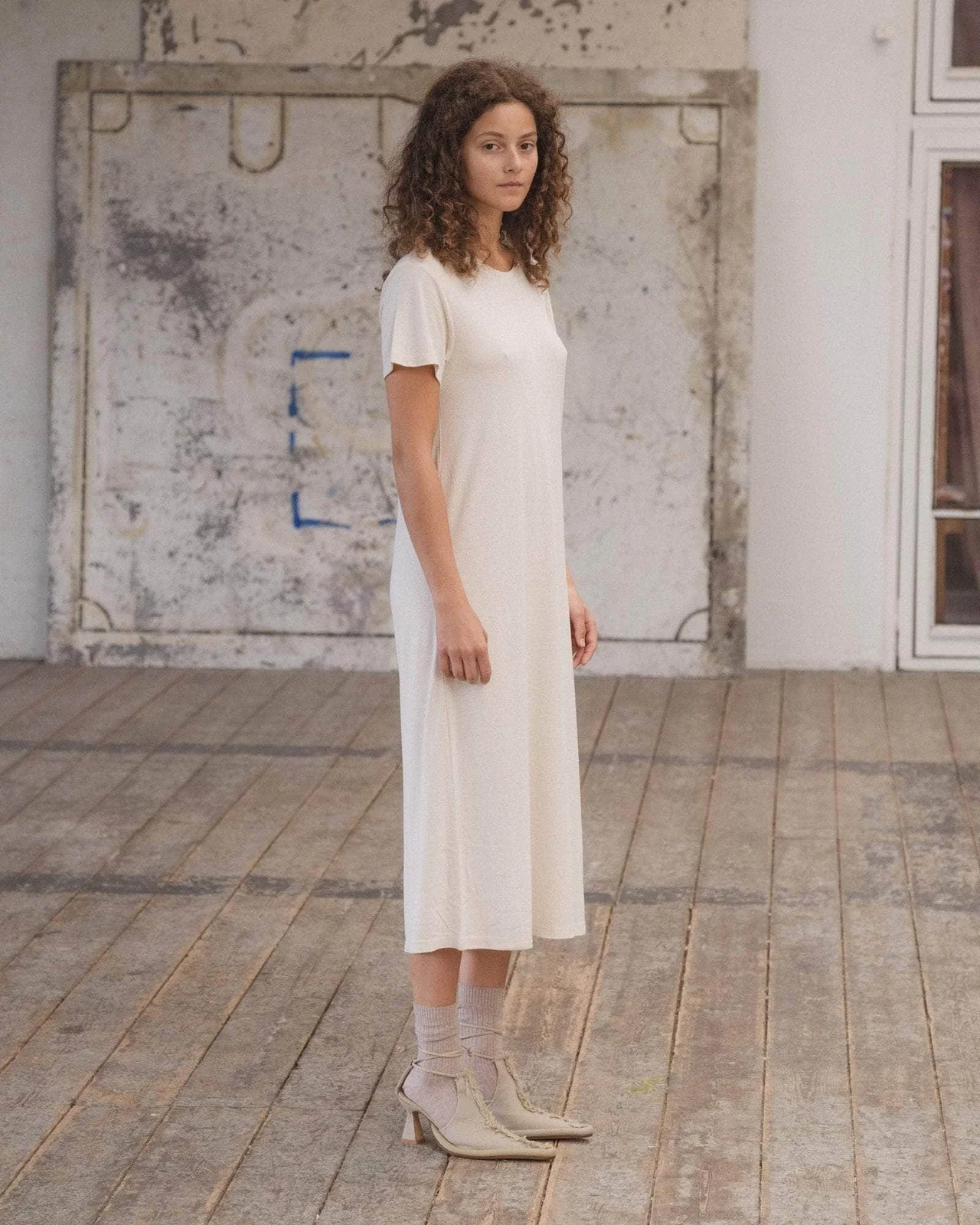 Silk Tee Dress Undyed