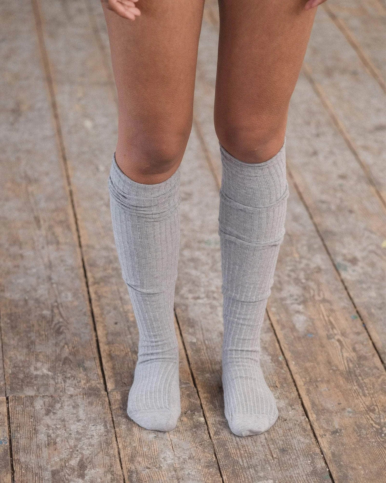 Overknee Socks Grey Melange