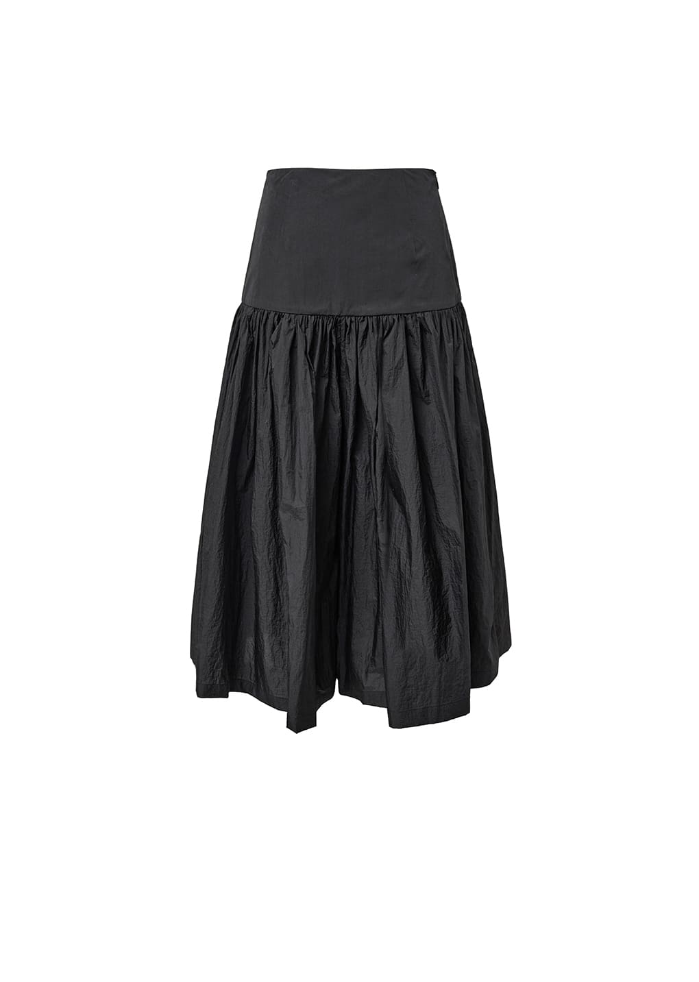 Shirring Culotte Pants Black