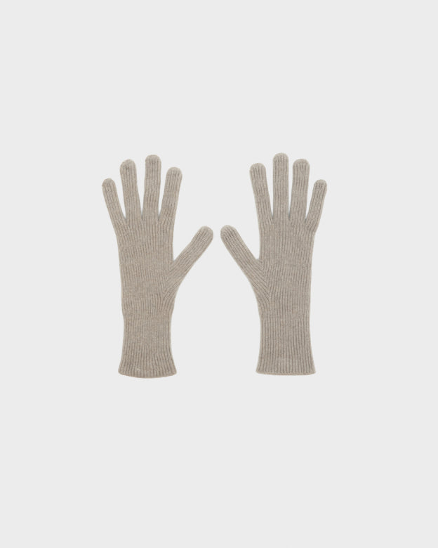 Cashmere Ribbed Gloves Omi Sand